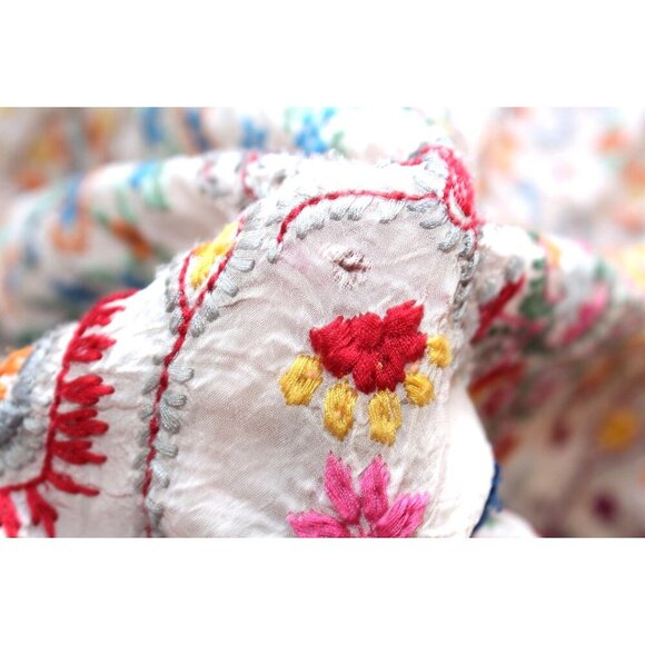 Johnny Was Floral Embroidered Top Boho Blouse Tropical Casual Travel Size Small? - Picture 10 of 10